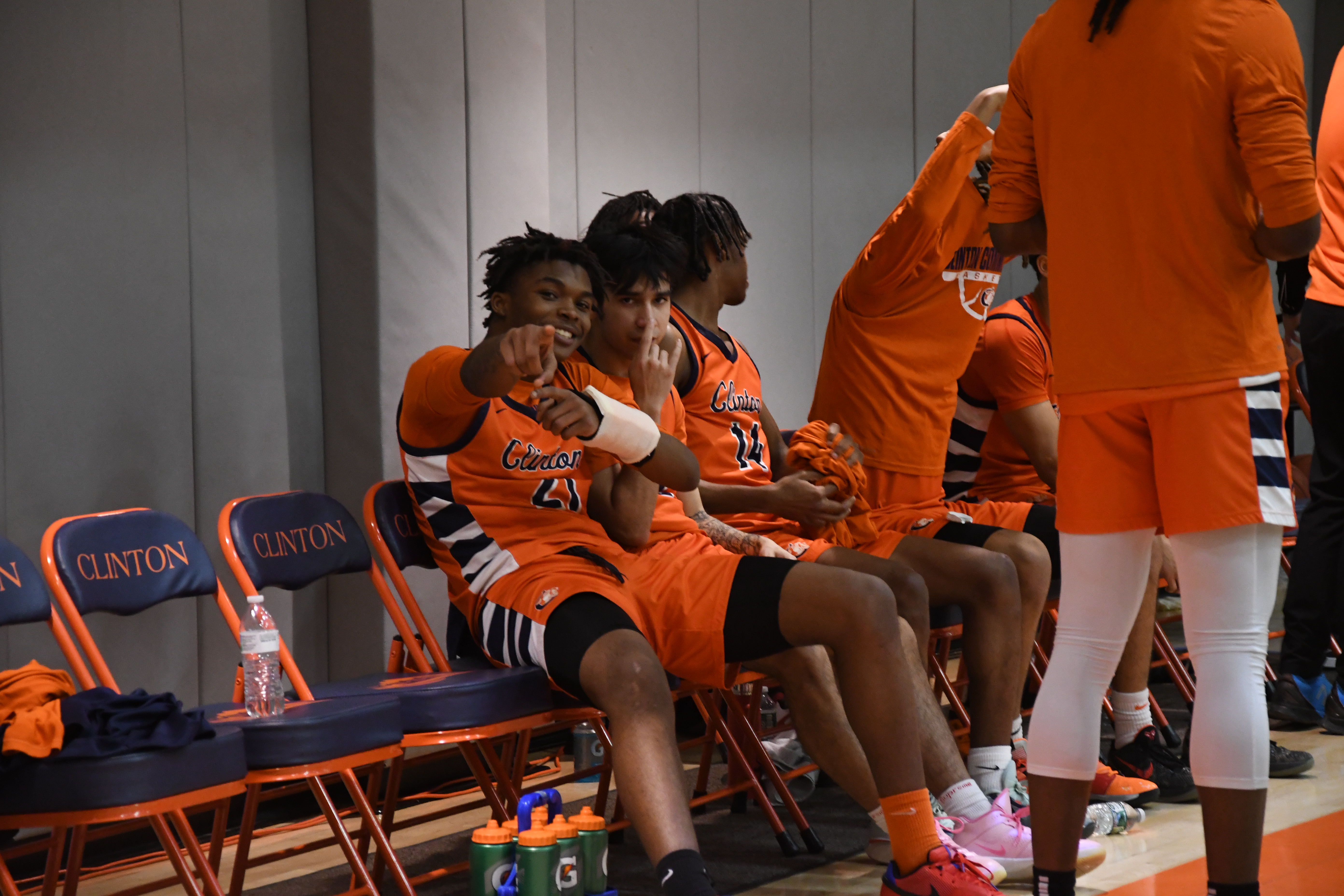 bball players posing for the camera