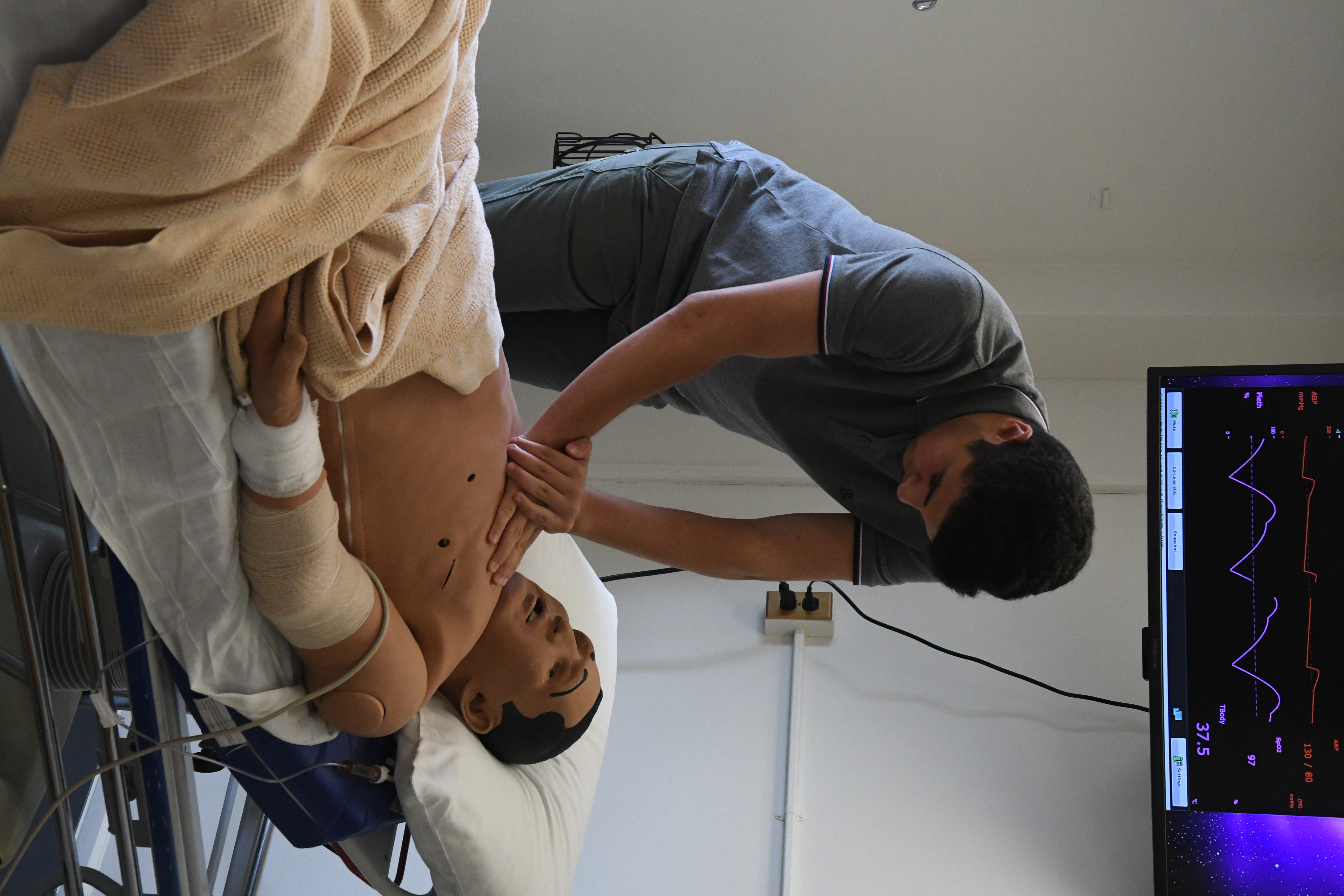 student practicing CPR