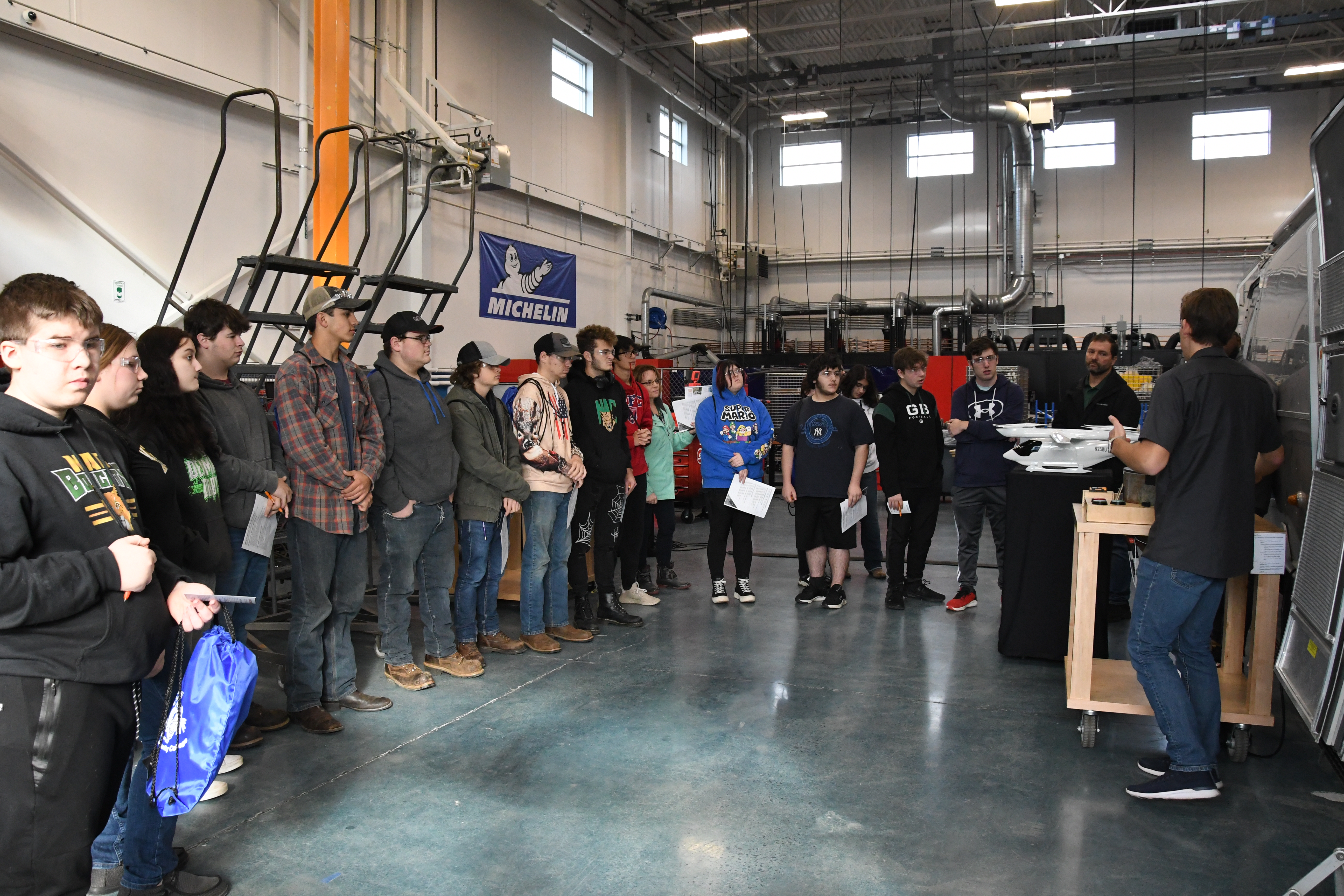 group of students listening to Beta Technologies