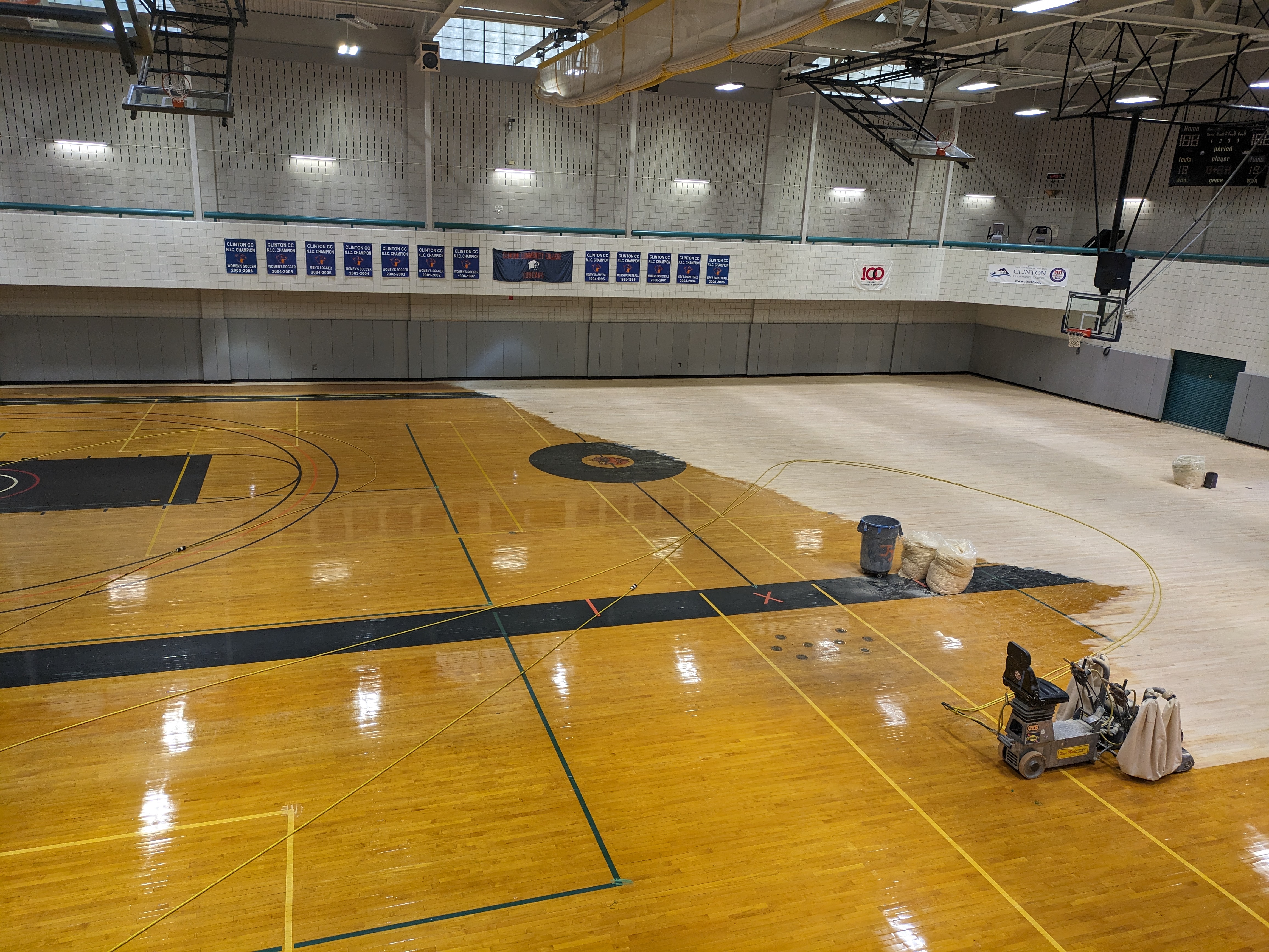 recoating gym floor 